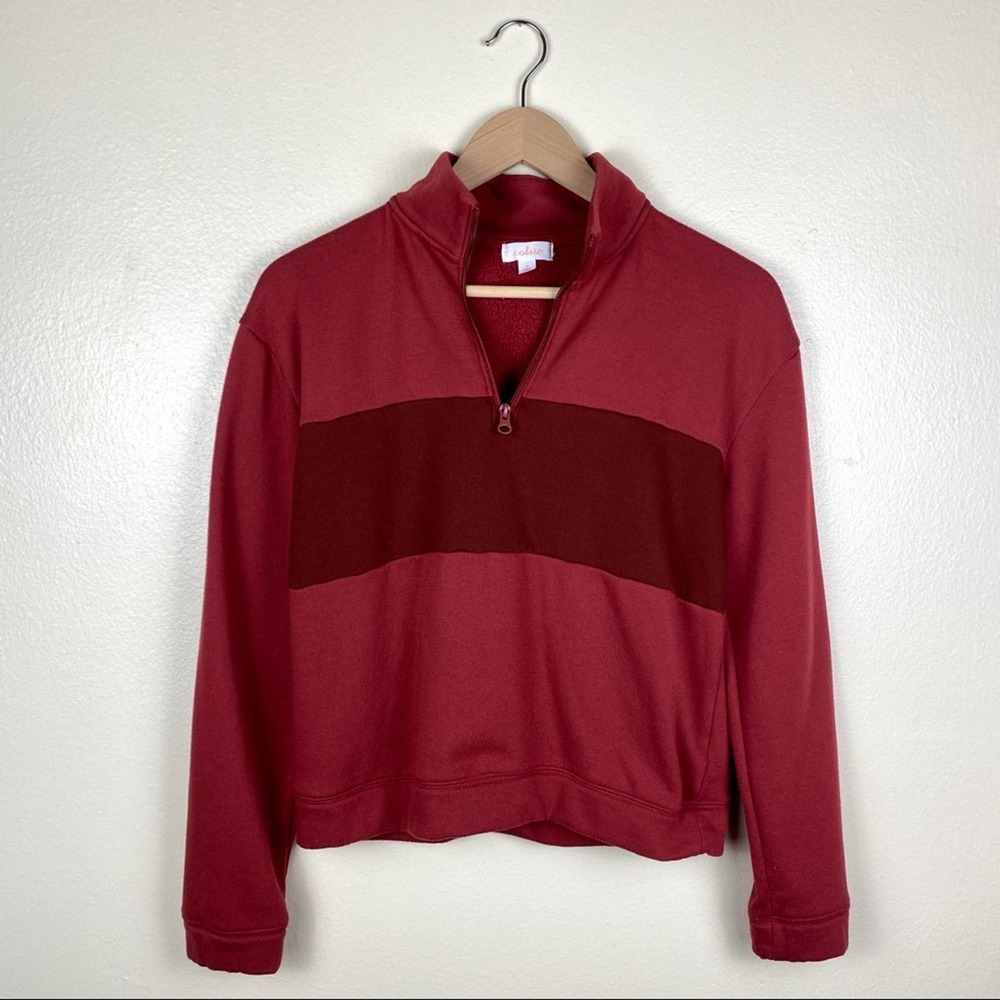 Colsie Colorblock Quarter Zip Fleece Pullover - Picture 3 of 14